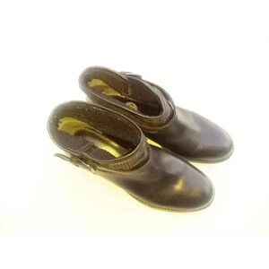 Ivanka Trump Womens Ankle Booties Black Block Heels Leather Buckle Pull On 7.5 M